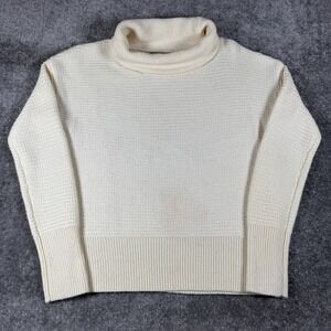 Banana Republic Sweater Women's Small Ivory Cowl Neck Alpaca Merino Wool Blend